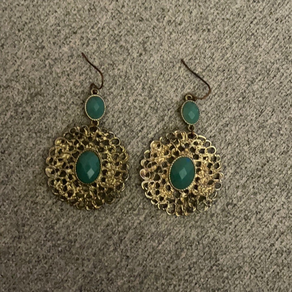Turquoise and gold earrings